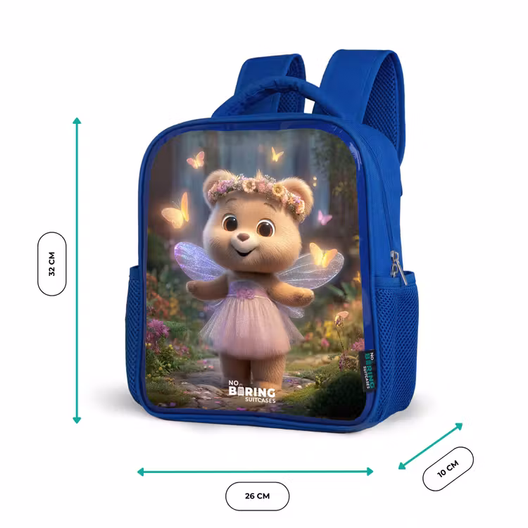 Kids backpack with name - Blue - Bear - Butterflies - Forest - Fairy — 6