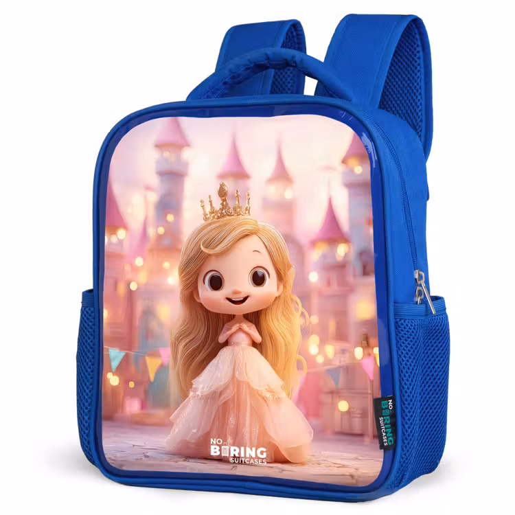 Kids backpack with name - Blue - Princess - Pink - Castle — 7