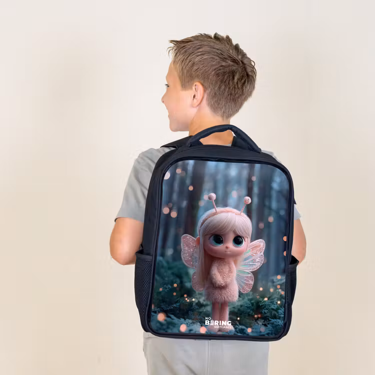 Kids backpack - Black - Fairy - Forest - Glitters — 2
