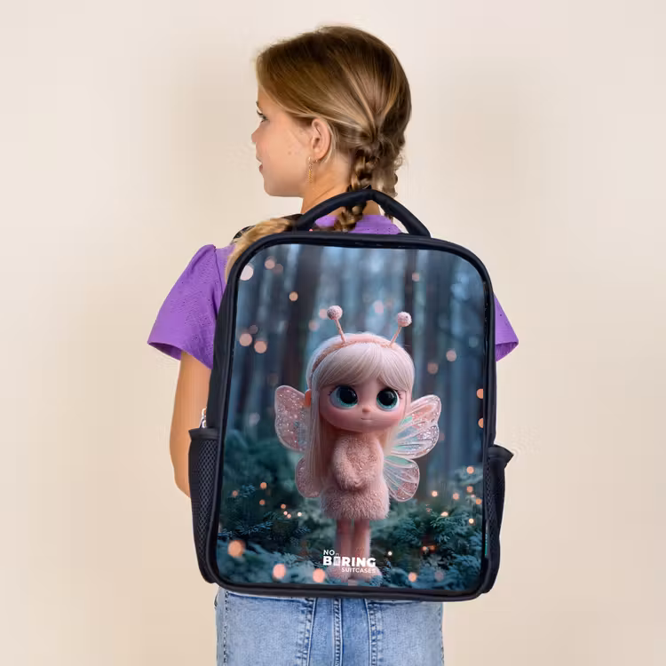 Kids backpack - Black - Fairy - Forest - Glitters — 4