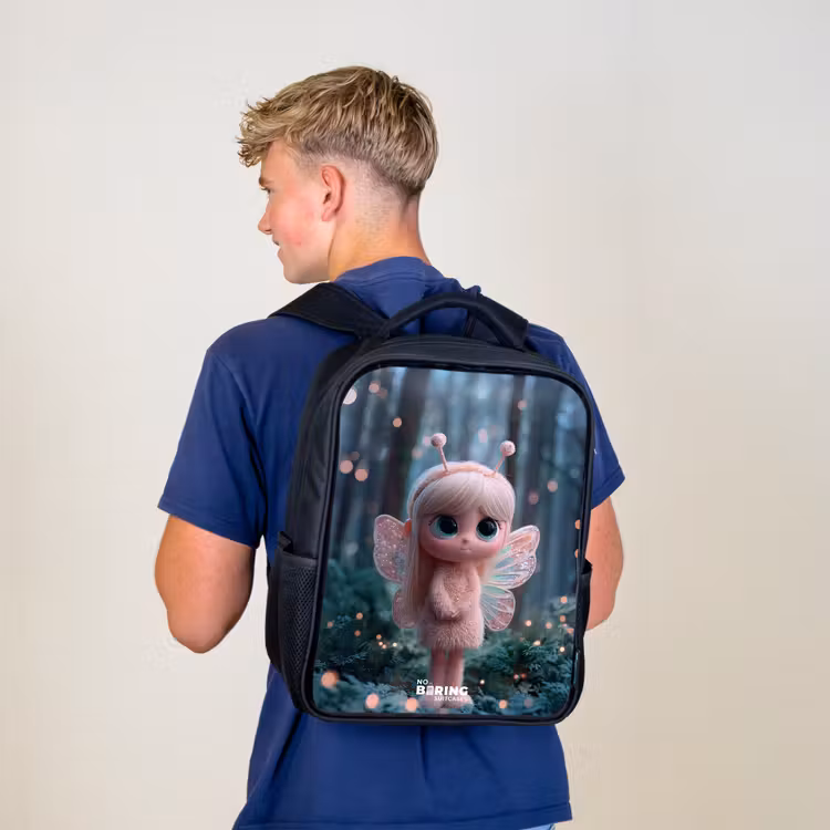Kids backpack - Black - Fairy - Forest - Glitters — 5