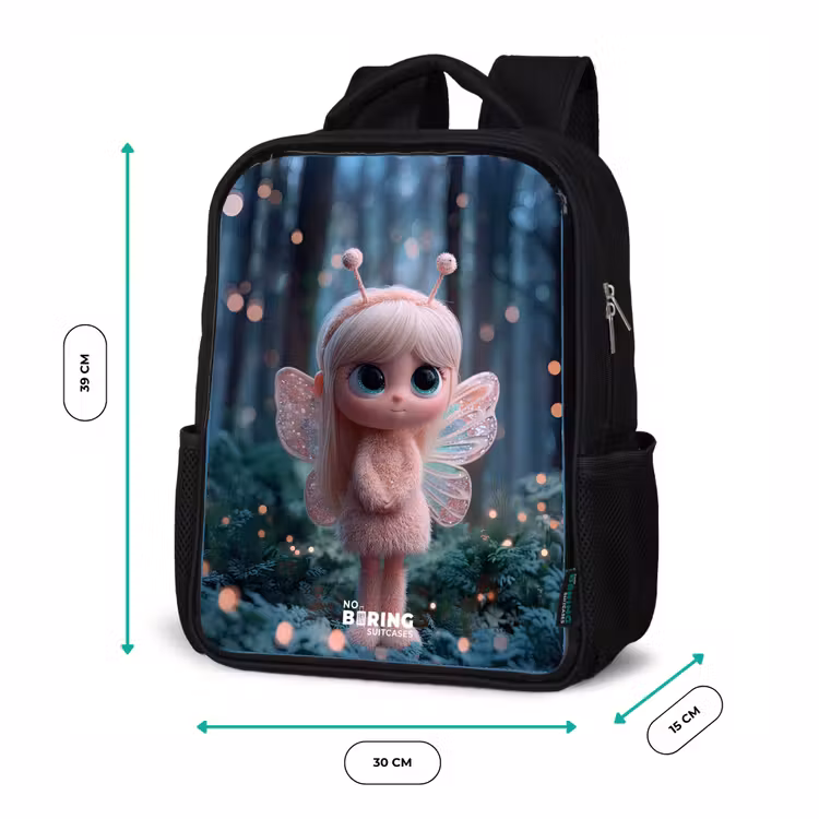 Kids backpack - Black - Fairy - Forest - Glitters — 8