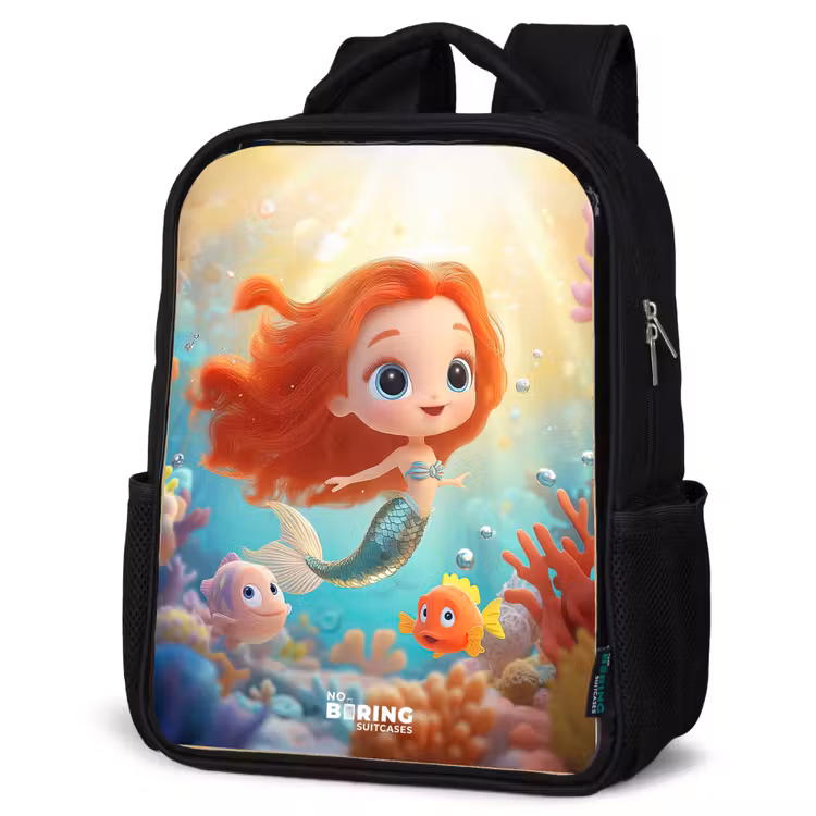 Kids backpack - Black - Mermaid - Fish - Coral — 6