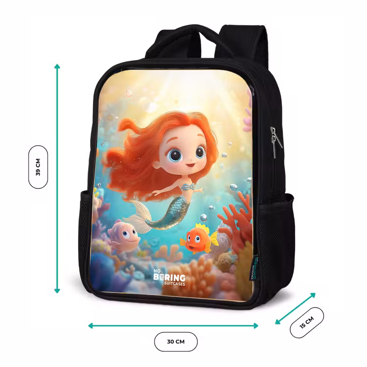 Kids backpack - Black - Mermaid - Fish - Coral — 8