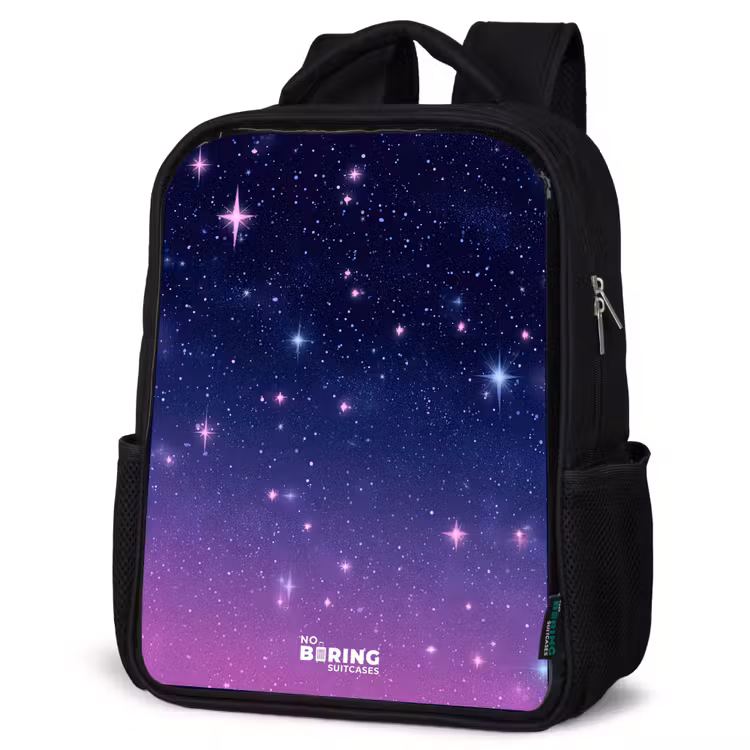 Kids backpack - Black - Stars - Galaxy - Blue - Pink — 6