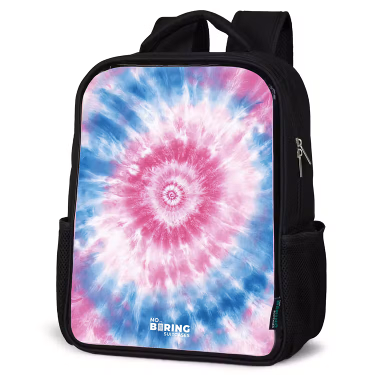 Kids backpack - Black - Tie dye - Abstract - Blue - Pink — 6