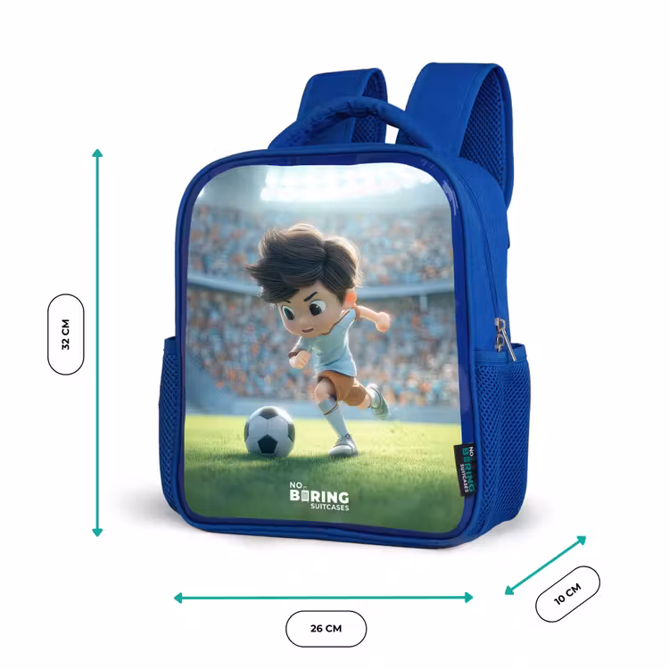 Kids backpack - Blue - Boy - Soccer - Stadium - Sunlight — 6