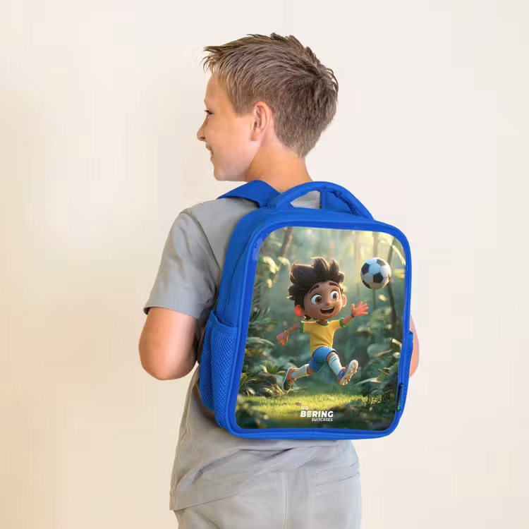 Kids backpack - Blue - Soccer - Boy - Forest — 2