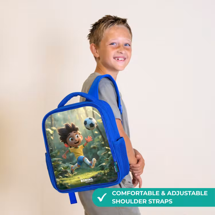 Kids backpack - Blue - Soccer - Boy - Forest — 4