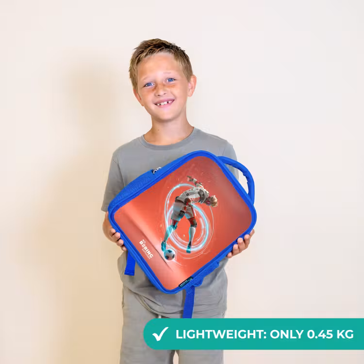 Kids backpack - Blue - Soccer - Boy - Red - Light Circle — 3