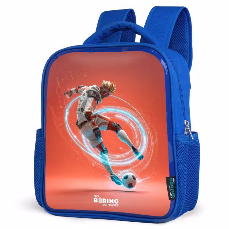 Kids backpack - Blue - Soccer - Boy - Red - Light Circle — 7