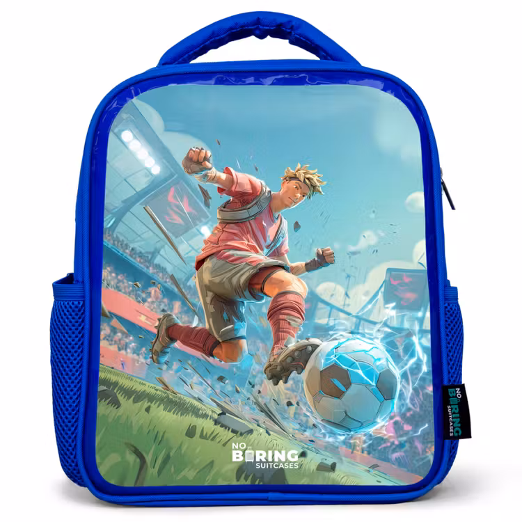 Kids backpack - Blue - Soccer - Boy - Stadium - Electric — 1