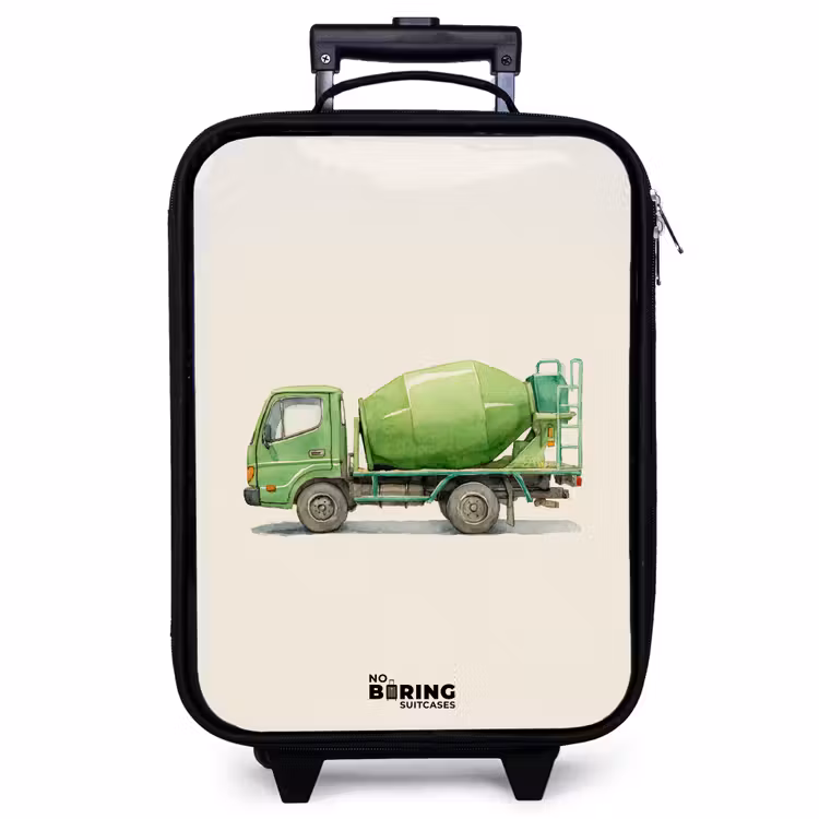 Children's suitcase - Concrete mixer - Signed - Green — 1