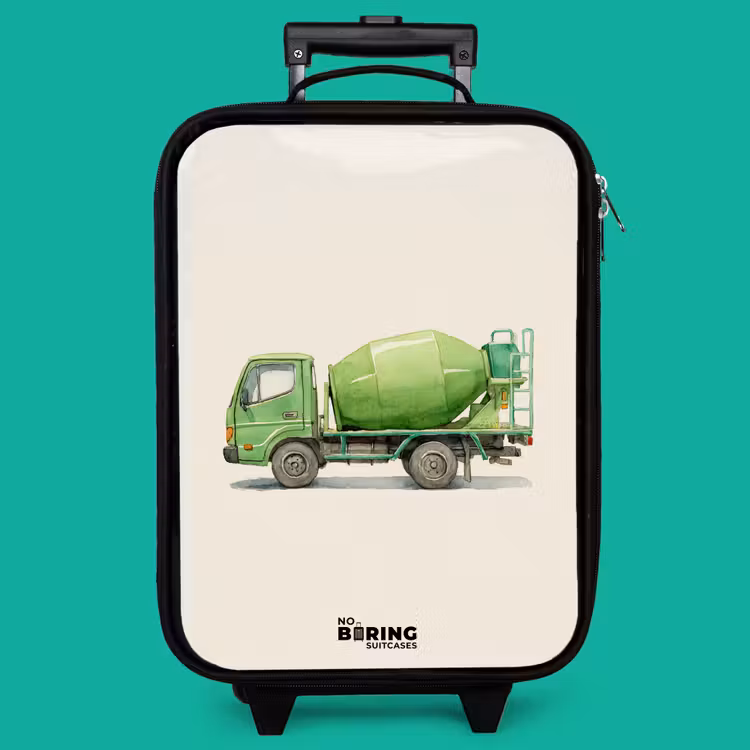 Children's suitcase - Concrete mixer - Signed - Green — 4