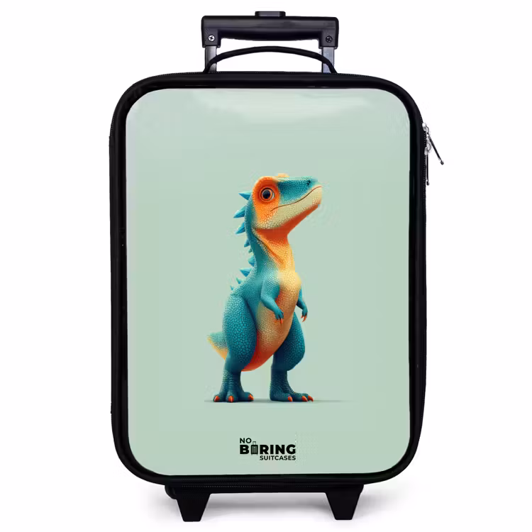 Children's suitcase - Dino - Animal - Green - Orange — 1