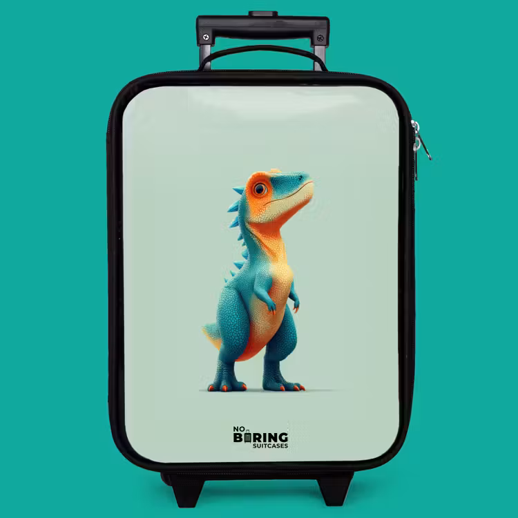 Children's suitcase - Dino - Animal - Green - Orange — 4