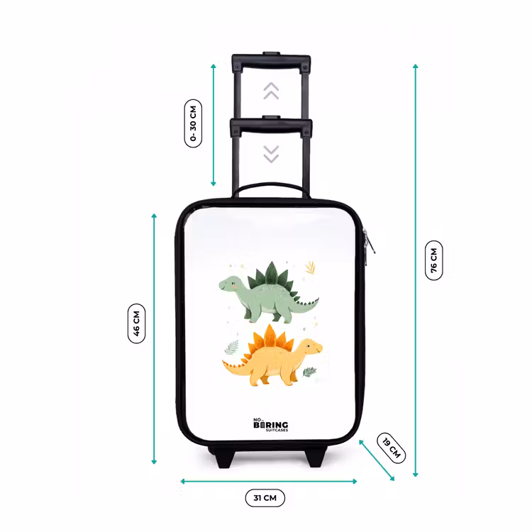 Children's suitcase - Dinos - Animals - Green - Orange — 3
