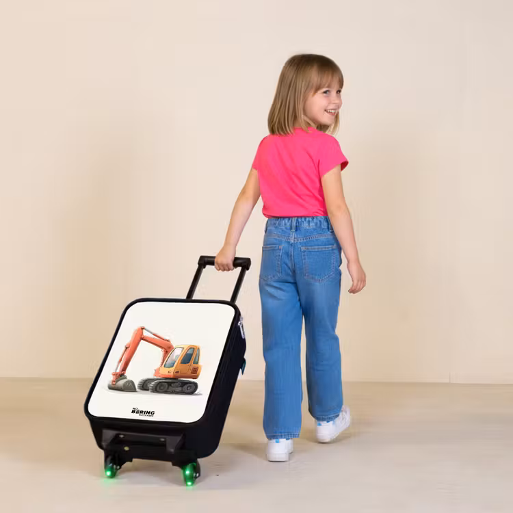 Children's suitcase - Excavator - Signed - Orange — 2