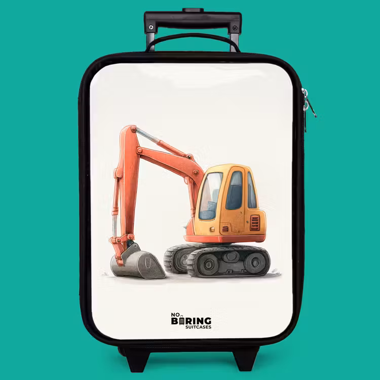 Children's suitcase - Excavator - Signed - Orange — 4
