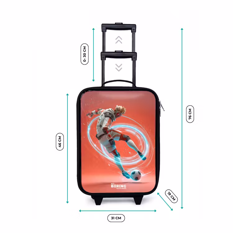 Children's suitcase - Soccer - Boy - Red - Light Circle — 3
