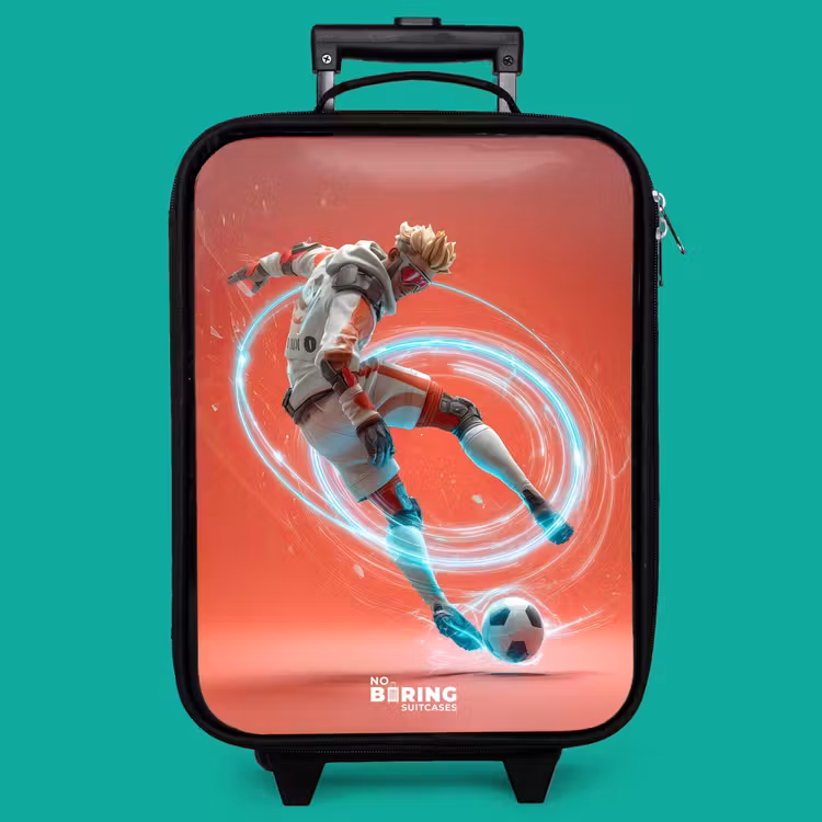 Children's suitcase - Soccer - Boy - Red - Light Circle — 4