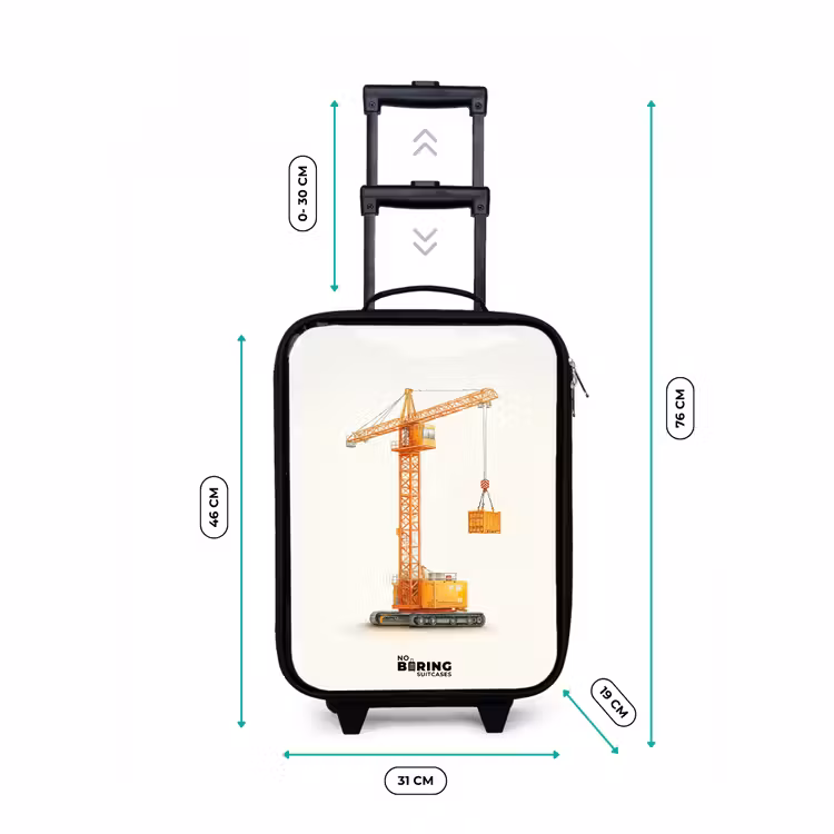 Children's suitcase - Tower Crane - Signed - Orange — 3