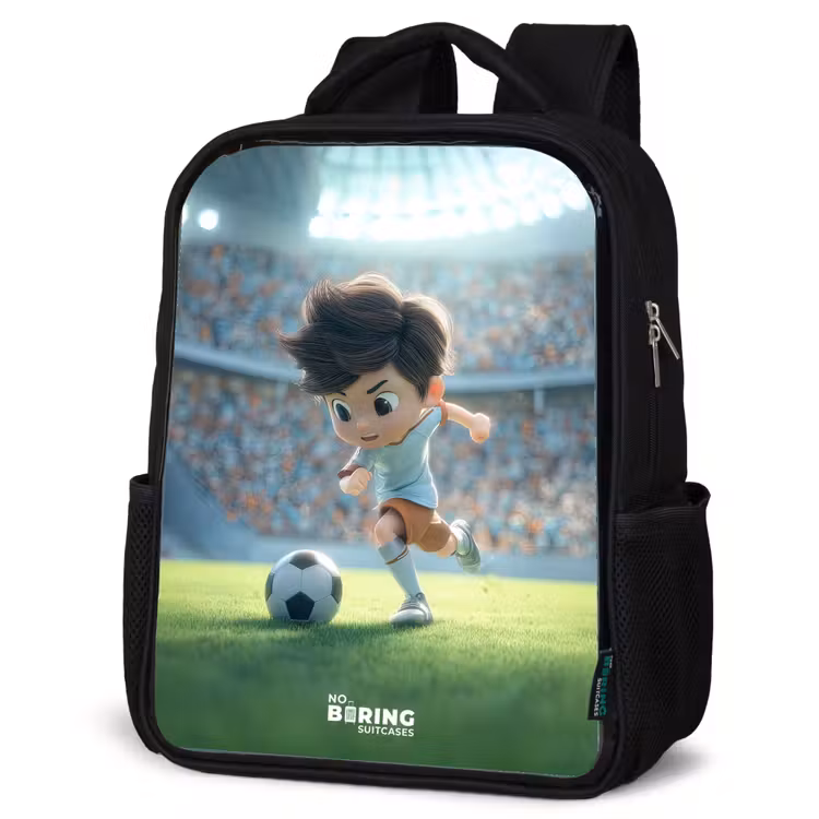 Kids backpack - Black - Boy - Soccer - Stadium - Sunlight — 6