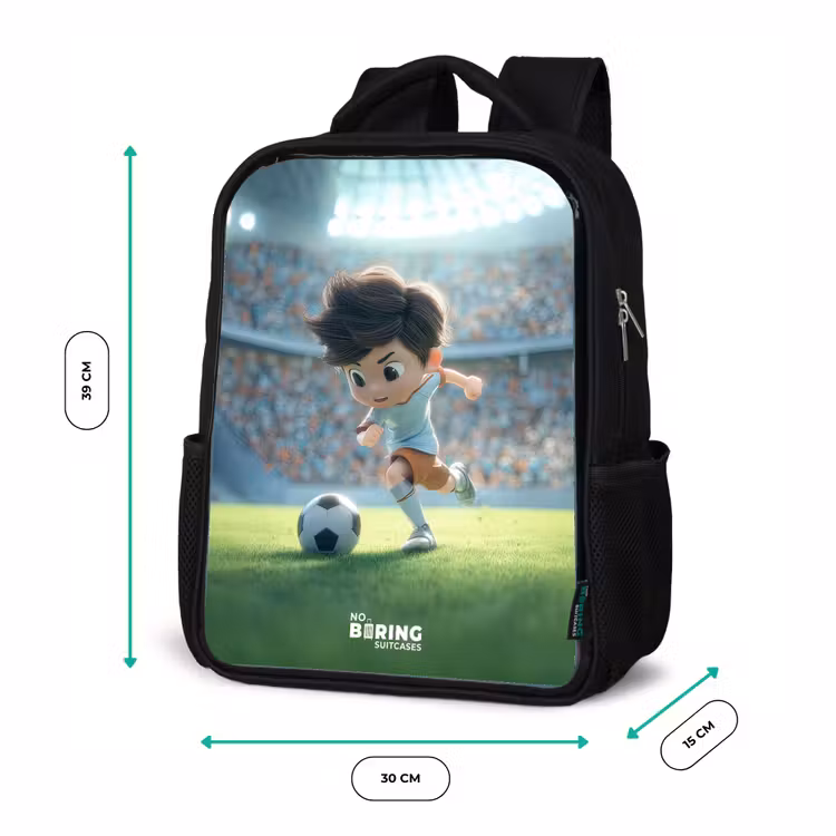 Kids backpack - Black - Boy - Soccer - Stadium - Sunlight — 8
