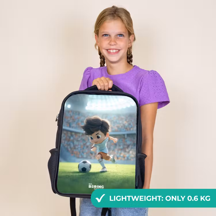 Kids backpack - Black - Boy - Soccer - Stadium - Sunlight — 9