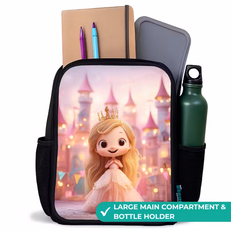 Kids backpack - Black - Princess - Pink - Castle — 10