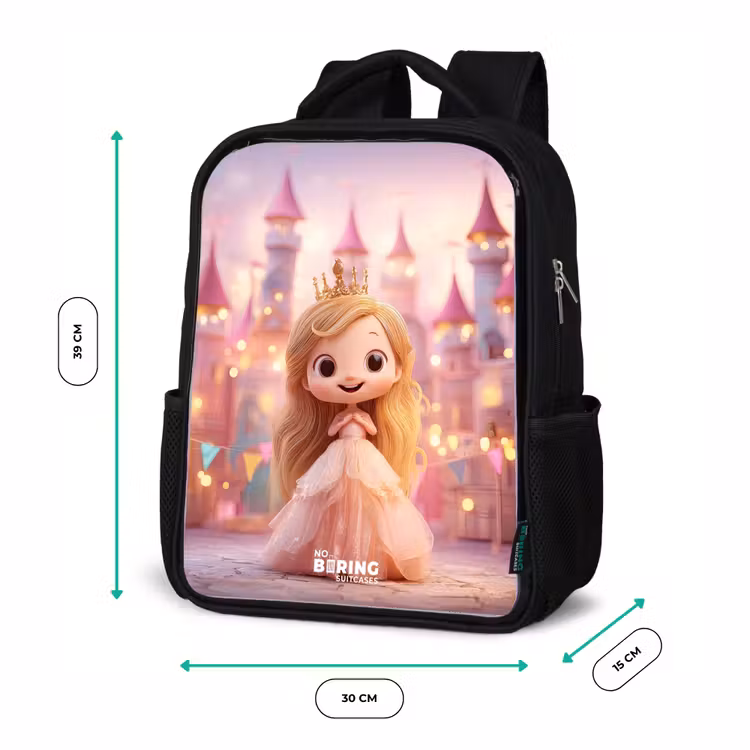Kids backpack - Black - Princess - Pink - Castle — 8