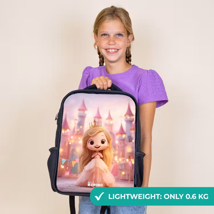 Kids backpack - Black - Princess - Pink - Castle — 9