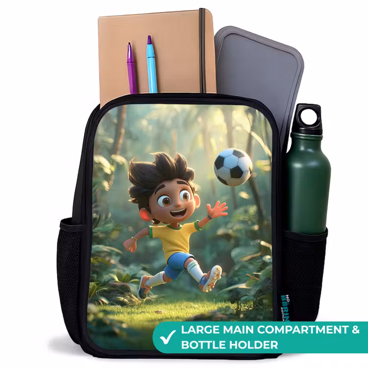 Kids backpack - Black - Soccer - Boy - Forest — 10