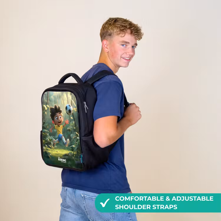 Kids backpack - Black - Soccer - Boy - Forest — 11
