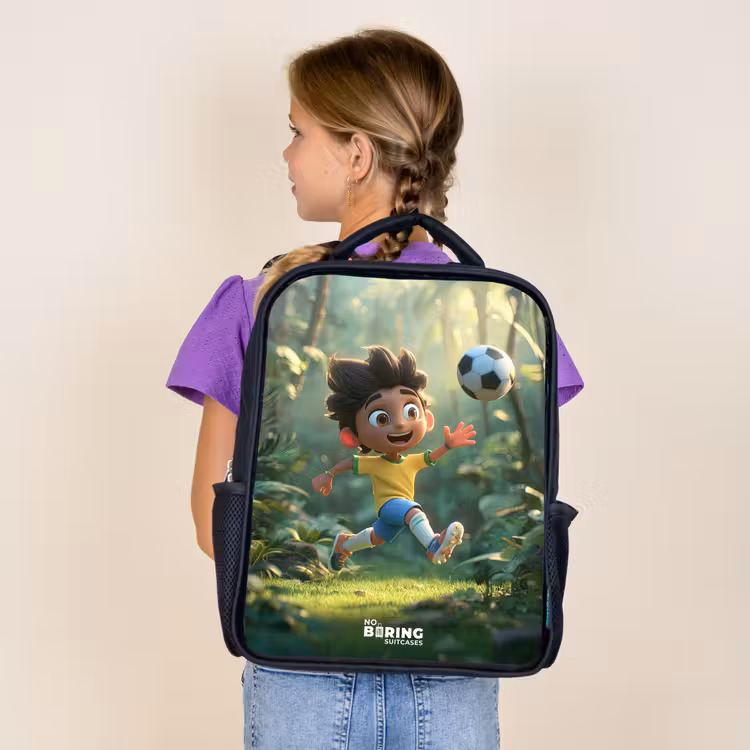 Kids backpack - Black - Soccer - Boy - Forest — 4