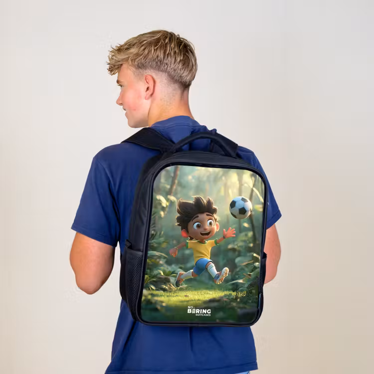 Kids backpack - Black - Soccer - Boy - Forest — 5
