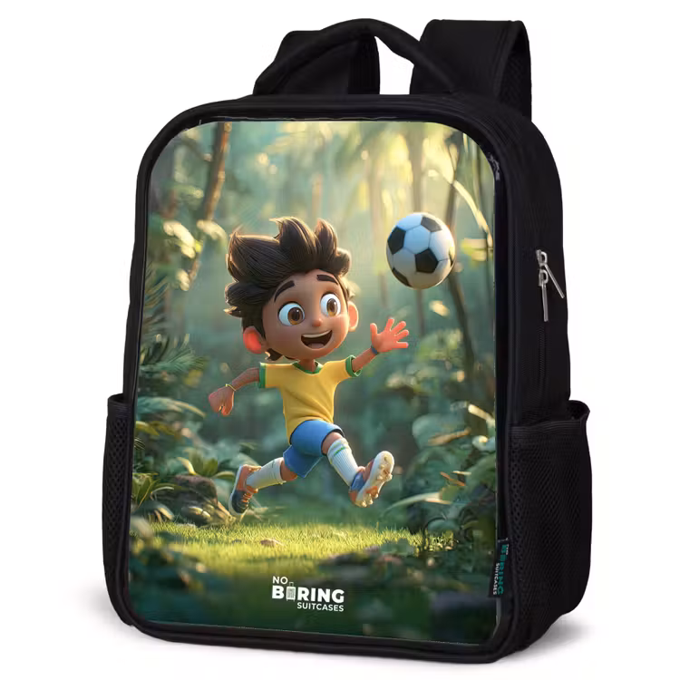 Kids backpack - Black - Soccer - Boy - Forest — 6