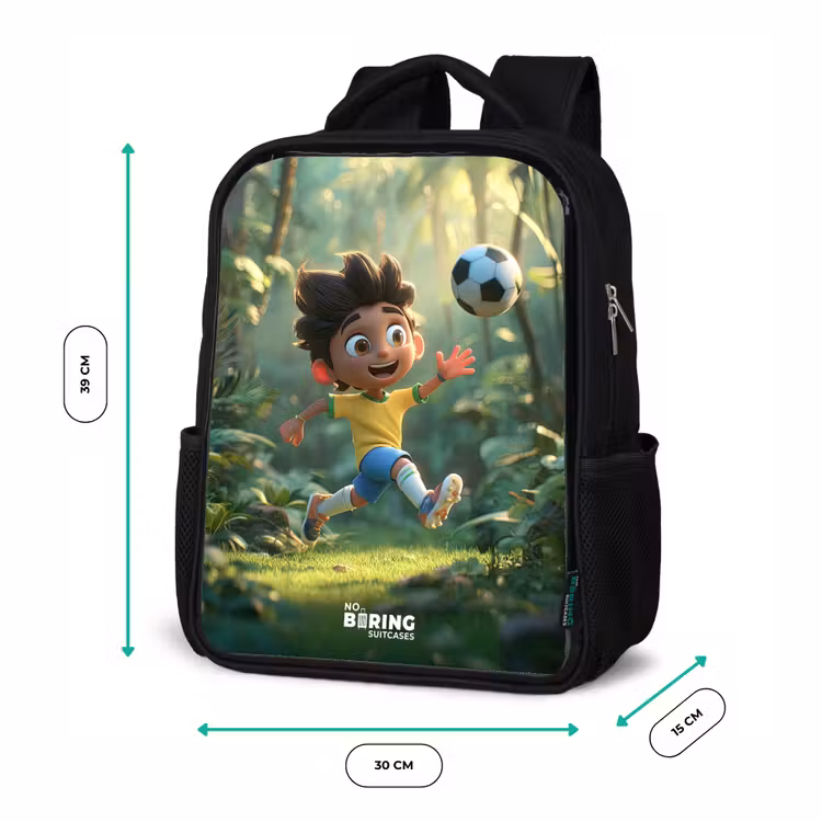 Kids backpack - Black - Soccer - Boy - Forest — 8