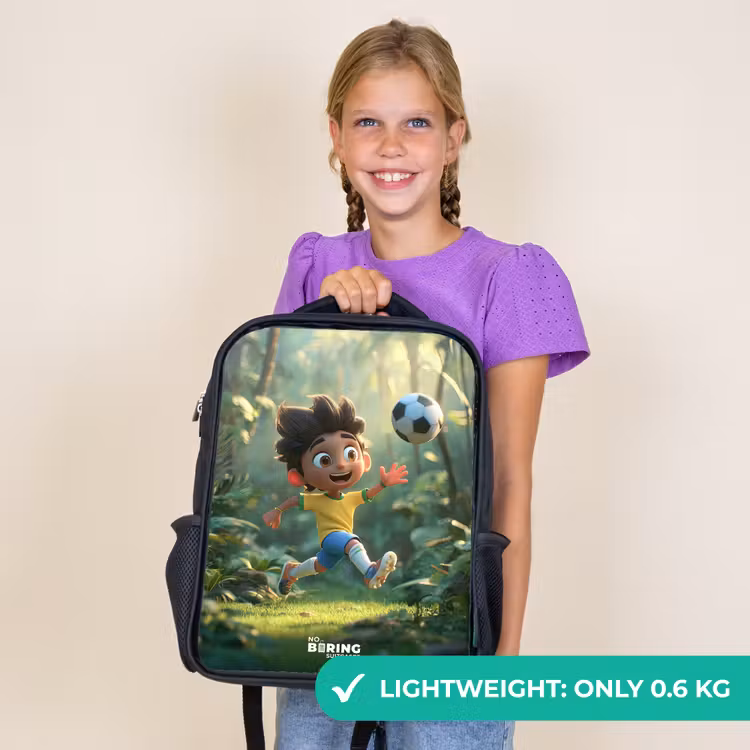 Kids backpack - Black - Soccer - Boy - Forest — 9