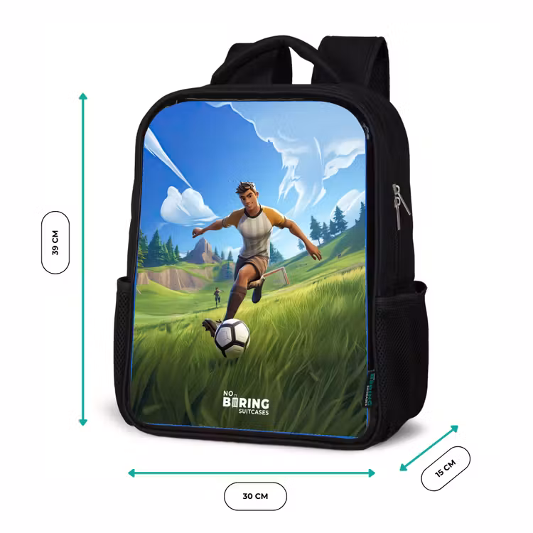 Kids backpack - Black - Soccer - Boy - Goal - Soccer jersey — 8