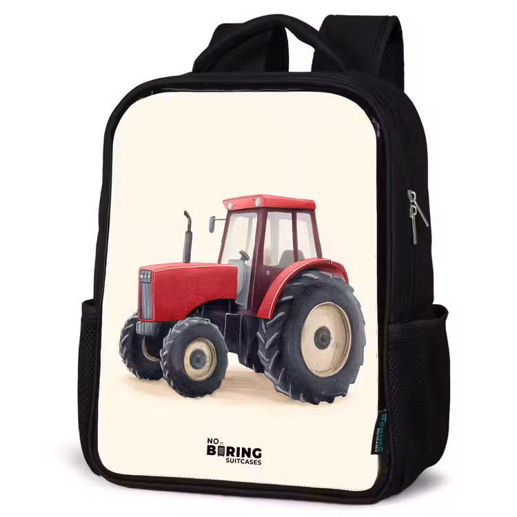 Kids backpack - Black - Tractor - Signed - Red — 6