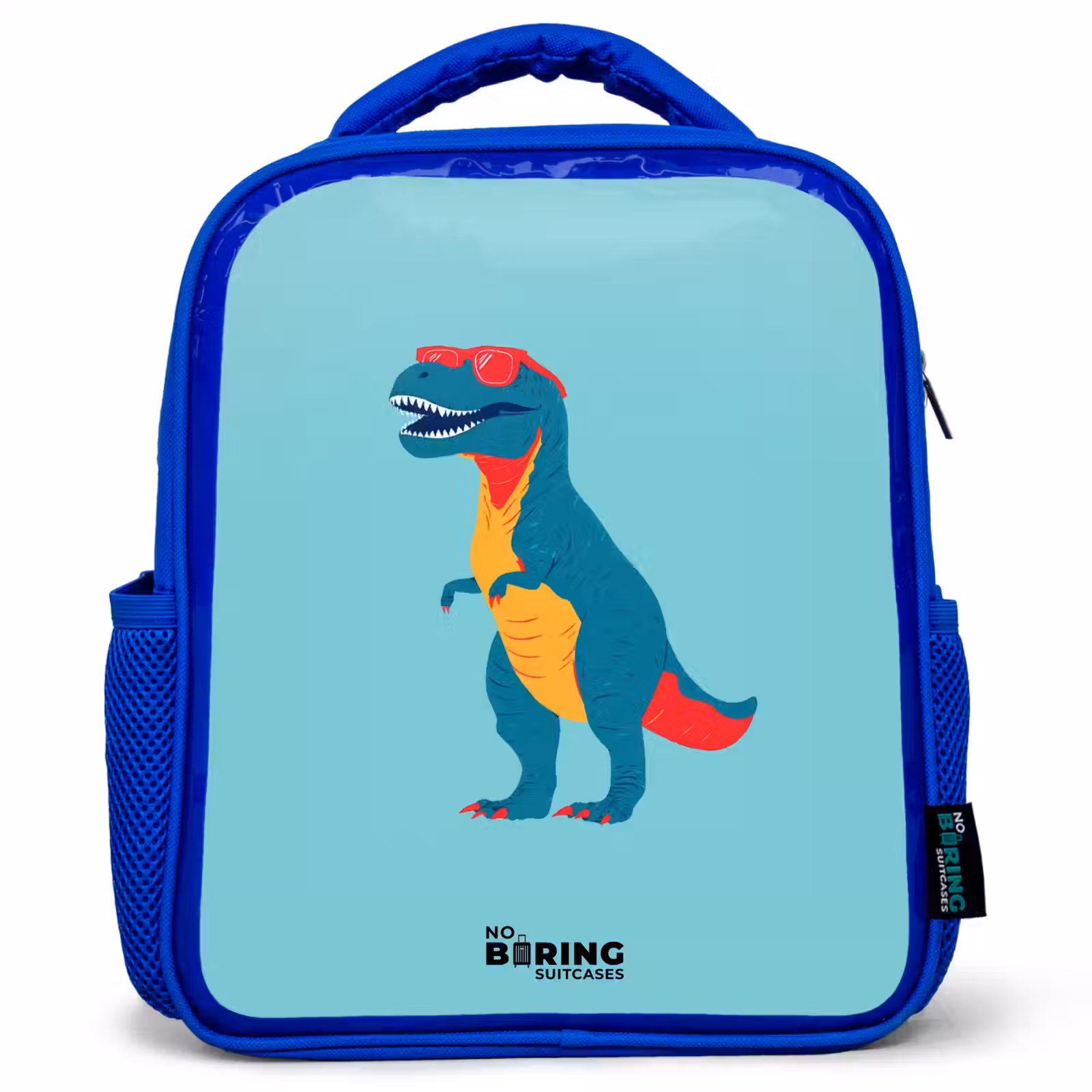 Kids backpack - Blue - Dino - Animal - Sunglasses — 1