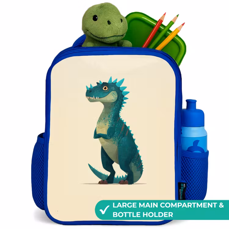 Kids backpack - Blue - Dino - Animal - Blue - Green — 5