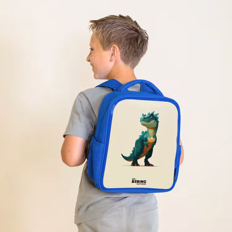 Kids backpack - Blue - Dino - Animal - Green — 2