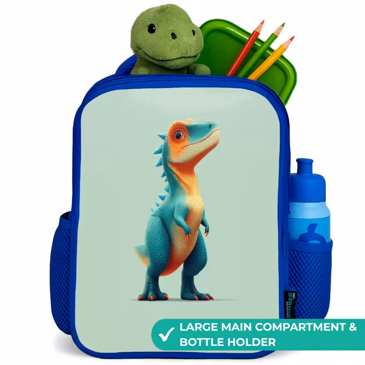 Kids backpack - Blue - Dino - Animal - Green - Orange — 5