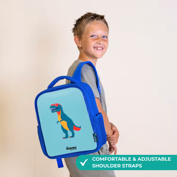 Kids backpack - Blue - Dino - Animal - Sunglasses — 4