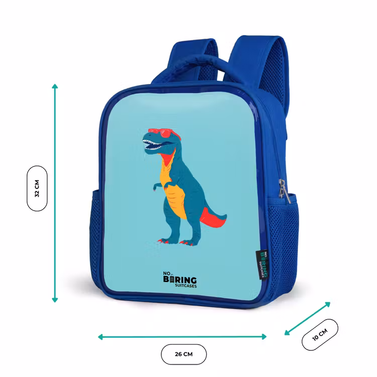 Kids backpack - Blue - Dino - Animal - Sunglasses — 6