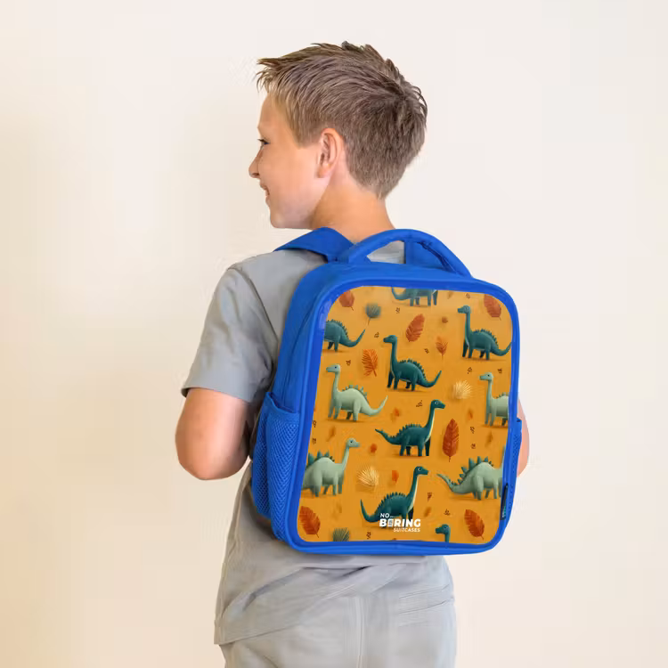 Kids backpack - Blue - Dino - Animals - Pattern — 2