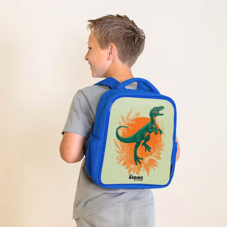Kids backpack - Blue - Dino - Nature - Green — 2