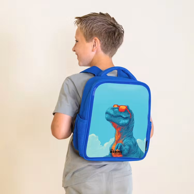 Kids backpack - Blue - Dino - Sunglasses - Blue — 2